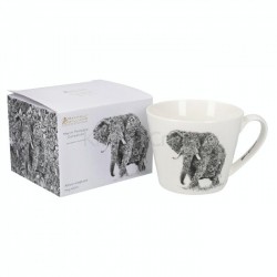 Maxwell & Williams Marini Ferlazzo Elephant Mug, Gift Boxed, Black/White, 450 ml