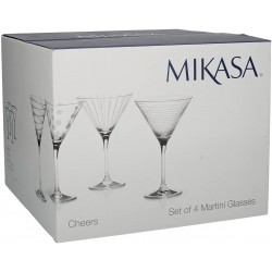 Mikasa Cheers Set Of 4 Martini Glasses, 290ml