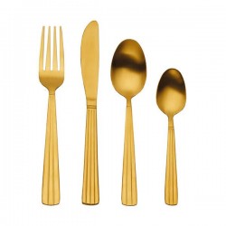 Mikasa Gold-Coloured Cutlery Set in Gift Box, Stainless Steel, 16 Pieces