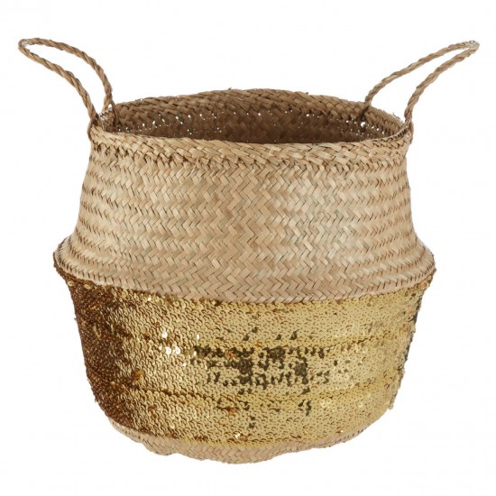 Shop quality Premier Gold Sequin Small Seagrass Basket ( with reflective gold sequins ) in Kenya from vituzote.com Shop in-store or online and get countrywide delivery!
