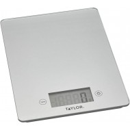 Taylor Pro Digital Food Scales with Ultra Thin Design in Gift Box, Glass/Plastic, Silver, 5 kg
