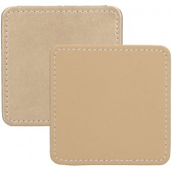 Creative Tops Drink Coasters, Square, Faux Leather, Gold, 10 cm, Set of 4