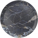 Creative Tops 'Navy Marble' Round Melamine Serving Tray with Decorative Print, 36 cm (14") - Navy Blue