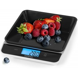 Duronic Kitchen Scale 5 KG / 11 LB Black Portable Design Digital Display Tray/Bowl Kitchen Scale (Black) Capacity: 5kg / 11lb