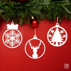 Zuri Christmas Ornaments - Set of 3 - Made in Kenya