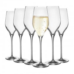 Stolzle Exquisite 6 Royal Champagne Flutes, 265ml, Set of 6 Glasses (Made in Germany)