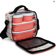 Tatay Urban Food Flamingo Food Kit - 5-Piece Set + Insulated Thermo Bag - Microwave & Fridge Safe & 4 BPA Free Containers