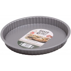 Baker & Salt Non-Stick Fluted Quiche/Flan Tin with Loose Base, 23.5cm