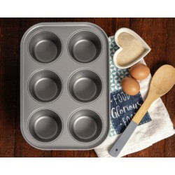 Baker & Salt Jumbo Muffin Tin, 6 Cups - Cup diameter 9cm