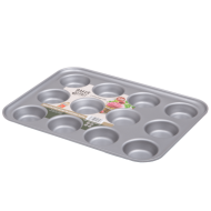 Baker & Salt Non-Stick Muffin Tin, 12 cup - Cup diameter 6.5cm.