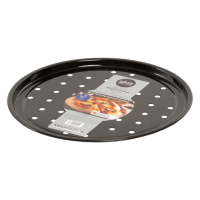 Wham Black Vitreous Enamel Round Pizza Oven Tray, 30cm