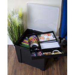 Wham Graphite Office Box Files Organiser -  Recycled Black