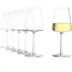 Stolzle Pulled Stem 6 White Wine Glasses, 402ml, Set of 6 Glasses (Made in Germany)