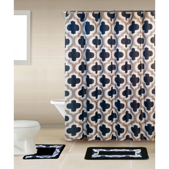 Bathroom Rug Sets Home Dynamix 15, Black And Gray Bathroom Rug Set