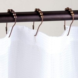 Interdesign Shower Curtain Rollerz Hooks Set of 12, Bronze (12 Hooks)