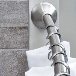 InterDesign Stainless Steel Curved Shower Rod, Expands 41 to 72 inches