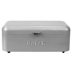 Home Basics Bread Box for Kitchen Counter Dry Food Storage Container, Bin, Store Bread Loaf etc, Grey