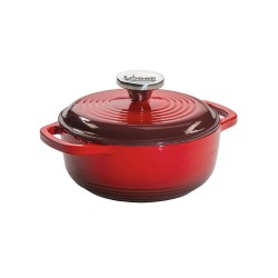 Lodge Enameled Cast Iron Mini Dutch Oven, 1.4 Liters, Red
