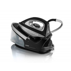 Swan Steam Generator Iron with Ceramic Soleplate and 100g/min Continuous Steam, 2200 Watts Black/Silver