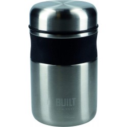 BUILT Double Wall Vacuum Insulated Flask for Hot and Cold Foods, 490 ml, Silver