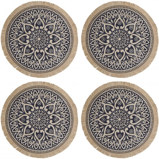 Shop quality Creative Tops Set of 4 Jute Placemats with Mandala Design, Natural Printed Hessian Round Table Mats, Blue in Kenya from vituzote.com Shop in-store or online and get countrywide delivery!