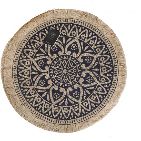 Shop quality Creative Tops Set of 4 Jute Placemats with Mandala Design, Natural Printed Hessian Round Table Mats, Blue in Kenya from vituzote.com Shop in-store or online and get countrywide delivery!