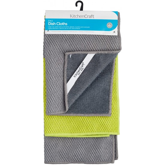 Shop quality Kitchen Craft 2-in-1 Heavy Duty Microfiber Dish Cloths, 30 x 30 cm - Green / Grey (Set of 3) in Kenya from vituzote.com Shop in-store or online and get countrywide delivery!
