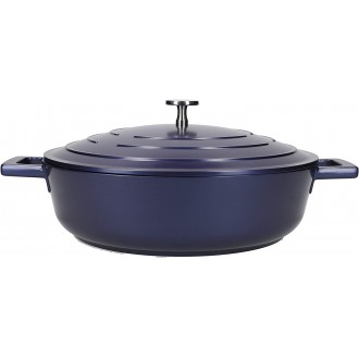 Master Class Lightweight Casserole Dish with Lid, Cast Aluminium - Metallic Blue