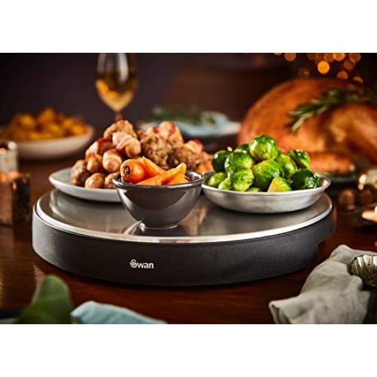 Shop quality Swan Cordless Heated Lazy Susan, Buffet Server and Food Warming Hot Plate, Stainless Steel, Silver/Black, 1000 Watts in Kenya from vituzote.com Shop in-store or online and get countrywide delivery!