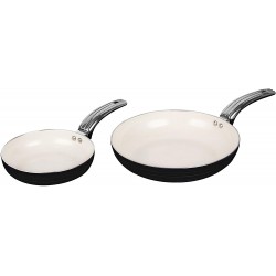 Swan Retro Frying Pan Set Non-Stick Ceramic Coating, Aluminium, Black, 2 Piece
