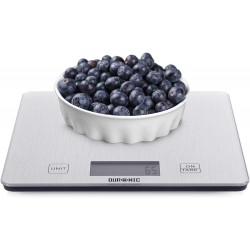 Duronic Kitchen Scale | 5KG Capacity | Silver Glass Platform |Measure for Cooking & Baking |Tare Function