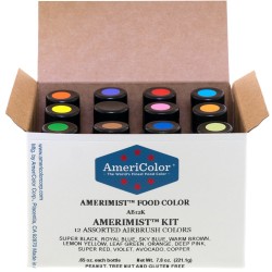 AmeriColor AmeriMist Airbrush 12 Color Kit - 19ml airbrush bottles