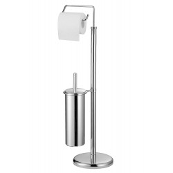 Premier Floor-standing Toilet Brush and Roll Holder - Chrome