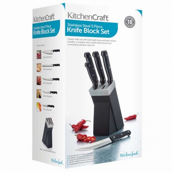 Shop quality Kitchen Craft 5 Piece Stainless Steel Knife Set Block, Black in Kenya from vituzote.com Shop in-store or online and get countrywide delivery!