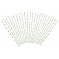 Sweetly Does It Drinking Straws, Paper, Green/White, 24 Pieces