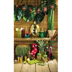 BarCraft Tropical Chic Glass Pineapple Drinks Dispenser, 6 Litres - Metallic Gold Finish