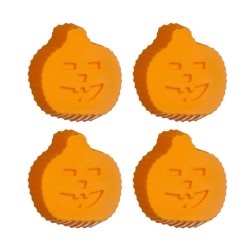 Premier Pumpkin Silicone Cup Cake Moulds -Orange, Set of 4 - Heat Resistant up to 230 deg