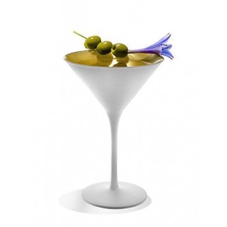 Stolzle Crystal Gold & White Cocktail Glass, 240 ML, Sold Per Piece (Made in Germany) - High Resistance to Breakage