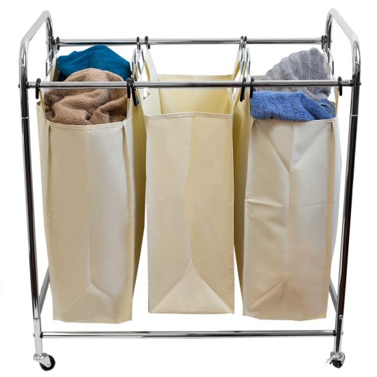 Shop quality Home Basics Triple Rolling Canvas Laundry Sorter Hamper on Wheels, Natural in Kenya from vituzote.com Shop in-store or online and get countrywide delivery!