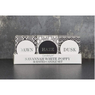 Candlelight Africa Set of 3 Mini Votive Candles in Gift Box, Savannah White Poppy Scent