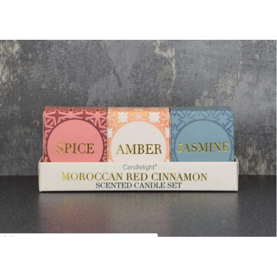 Shop quality Candlelight Morocco Set of 3 Mini Votive Candles, Moroccan Red Cinnamon Scent, Gift Boxed in Kenya from vituzote.com Shop in-store or online and get countrywide delivery!