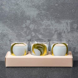 Candlelight Spa Day Relax Set of 3 Glass Wax Filled Pots Lavender & Vanilla Scent