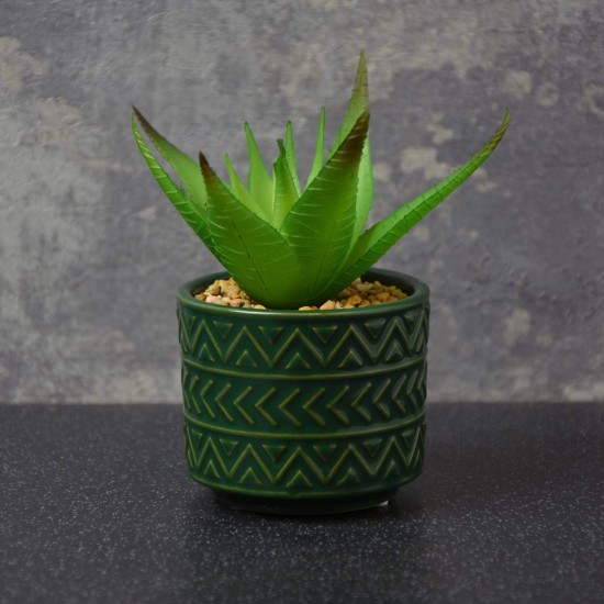 Shop quality Candlelight Spikey Succulent in Ceramic Pot with Aztec Design Green, 12cm ( Includes Pot & Artifical Plant) in Kenya from vituzote.com Shop in-store or online and get countrywide delivery!
