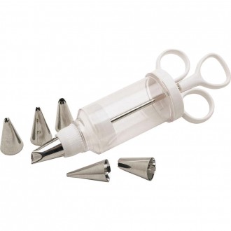 Sweetly Does It Icing Syringe With 6 Stainless Steel Nozzles