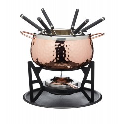 Artesa Fondue Copper Set ( Includes copper finish pot, metal rack, diffuser + 6 Forks + 1Diffuser)