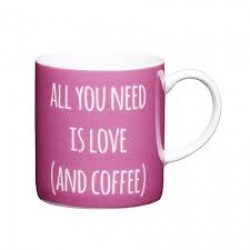 Kitchen Craft Porcelain Espresso Mug - 'All You Need' – 80 ml 