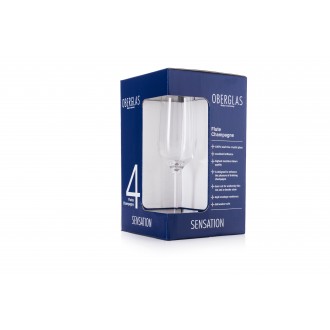Oberglas Exquisite Series Champagne Flutes, 175ml, Set of 4 Glasses, Gift Boxed