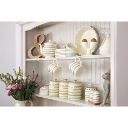Classic Collection Striped Ceramic Sugar Pot Dish, 800 ml