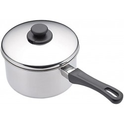 Kitchen Craft Extra-Deep Induction-Safe Stainless Steel Saucepan with Lid, 20 cm (8") 2.5 -litres 