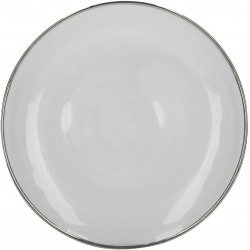 Mikasa Decorative Glass Charger Plates with Coloured Silver Rims, 31 cm (12") - White/Silver